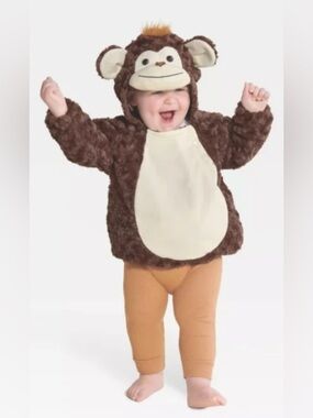 Hide and Eek infant monkey hoodie. Snap front. Sz. 12-18 mos.